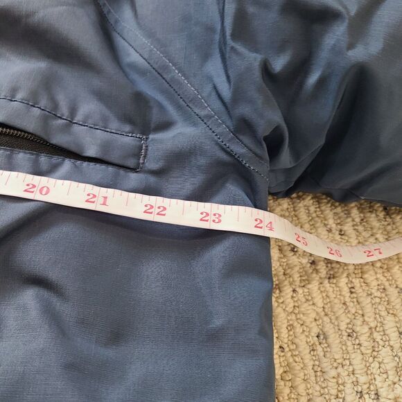 Vintage Eddie Bauer Mens Goose  Down Jacket Blue Barn Chore Coat Contrast Collar - Picture 12 of 14